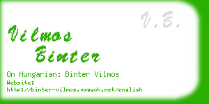 vilmos binter business card